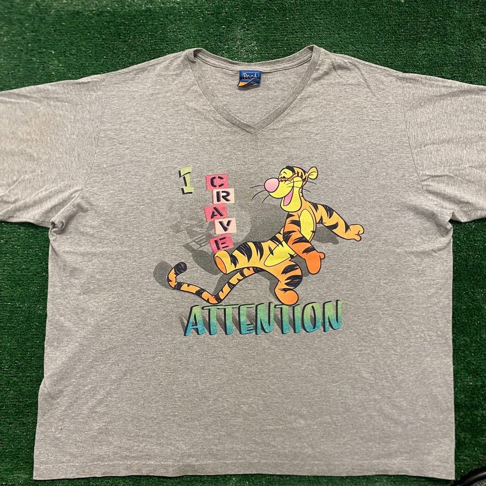 Vintage 90s Tigger Quote Essential Baggy Cartoon Movie Tee